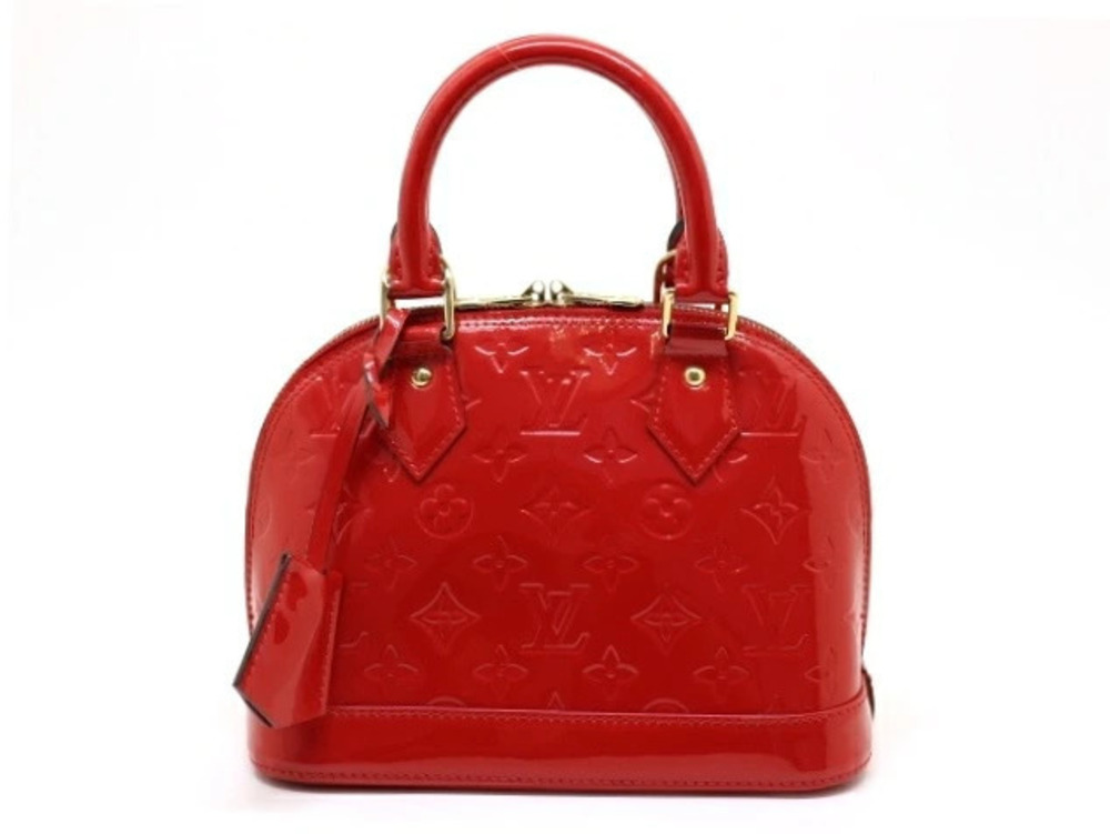 LOUIS VUITTON Alma shoulder bag Vernis Cerise Red